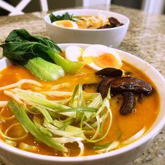 A picture of Coconut curry ramen.