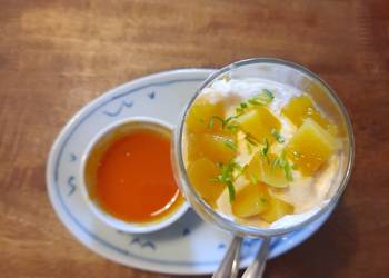 Fresh, Making Recipe Mango mousse with fresh mango and passionfruit sauce Delicious Perfect