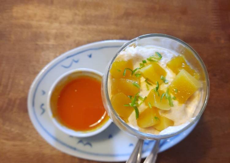 Simple Way to Prepare Any-night-of-the-week Mango mousse with fresh mango and passionfruit sauce