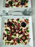 Crema de patata al romero con shiitake y jamón