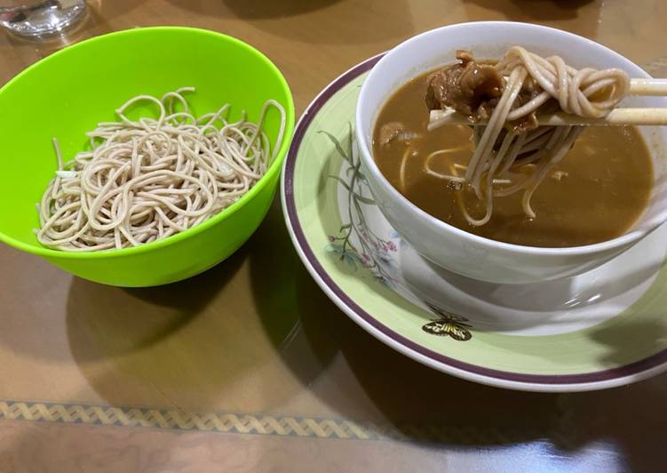 Resep Soba 🍜 celup Beef Curry - Zarusoba Anti Gagal