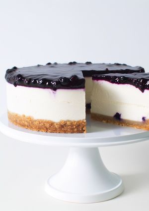 Heidelbeerkuchen - zuckerfrei, weizenfrei, laktosefrei & ohne Backen Rezepthauptbild