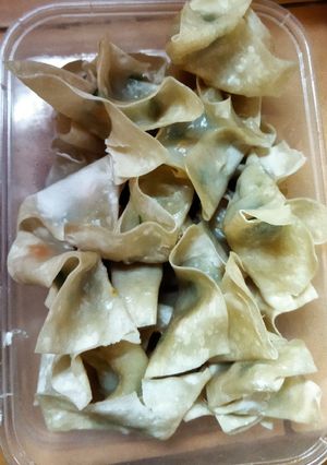 Foto resep Pangsit bakso rebus / pangsit goreng