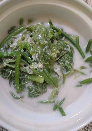 Foto resep Santan Putih Daun Labu