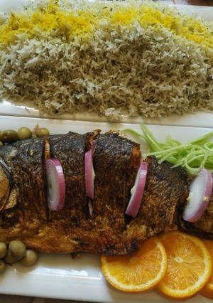عکسی از دستور سبزی پلو با ماهی (مامان پز)