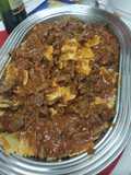 Ravioles con salsa roja