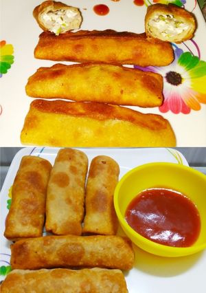A picture of Veg aata patties rolls.
