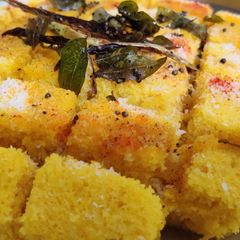 Khaman dhokla A picture of Khaman dhokla.