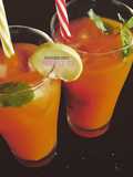 Homemade mango iced tea: