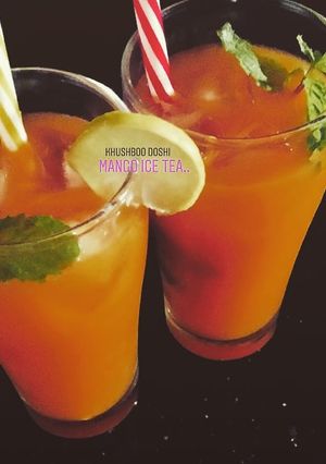 A picture of Homemade mango iced tea:.