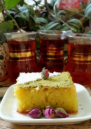 عکسی از دستور کیک باقلوا نارگیلی