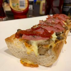 Pizza bread a.k.a. Zapiekanka A picture of Pizza bread a.k.a. Zapiekanka.