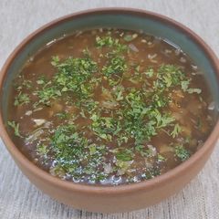 A picture of Hot and sour soup.