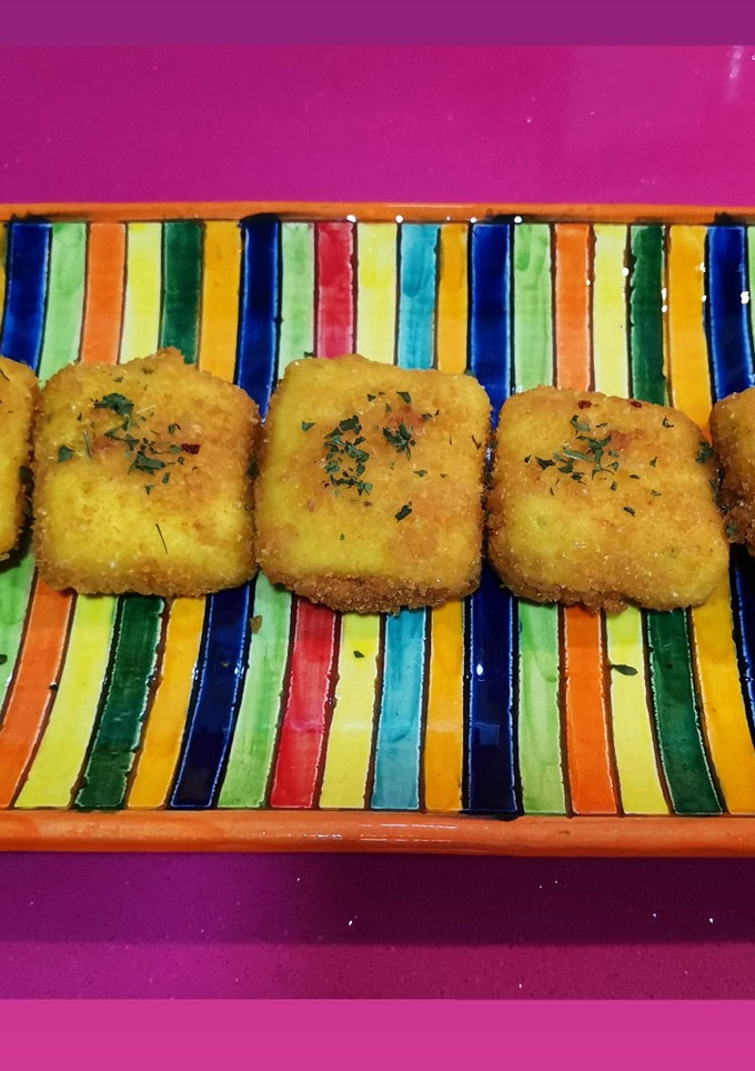 Una foto de Croquetas cuadradas 4quesos