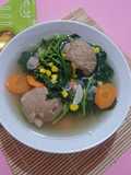 Sayur Bayam Bakso Daging Bening