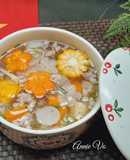 Canh rau củ nấu thịt vai xay