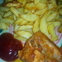 A picture of Chicken and Chips.