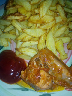 A picture of Chicken and Chips.