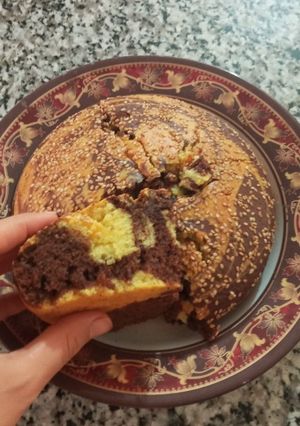 عکسی از دستور کیک مرمری بدون تخم مرغ