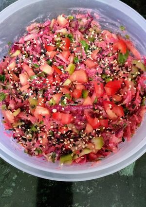 A picture of Curd Veggie Salad.
