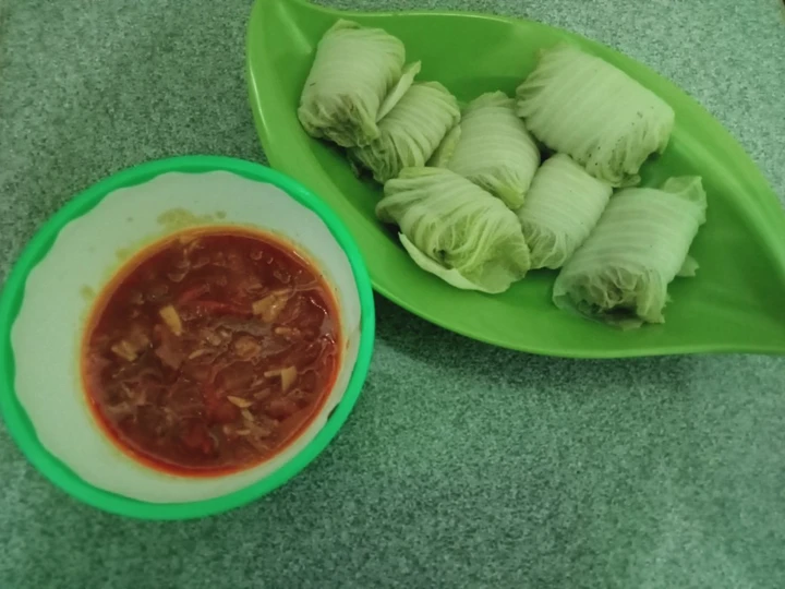 Cara Mudah Menyiapkan Resep Sawi gulung isi daging yang Menggugah Selera Anti Ribet, Mantap