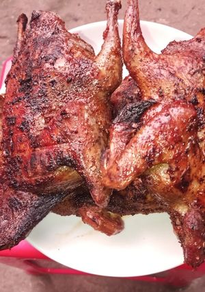 Hình của món Chim bồ câu nướng.