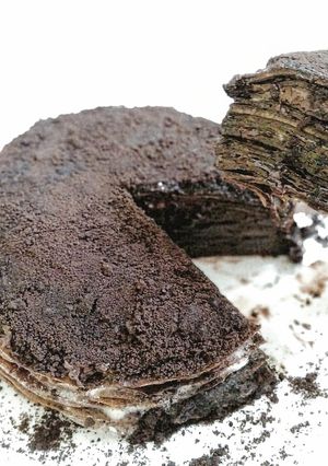 Foto resep Oreo crape cake topping oreo cream, whipped cream n choco crunch