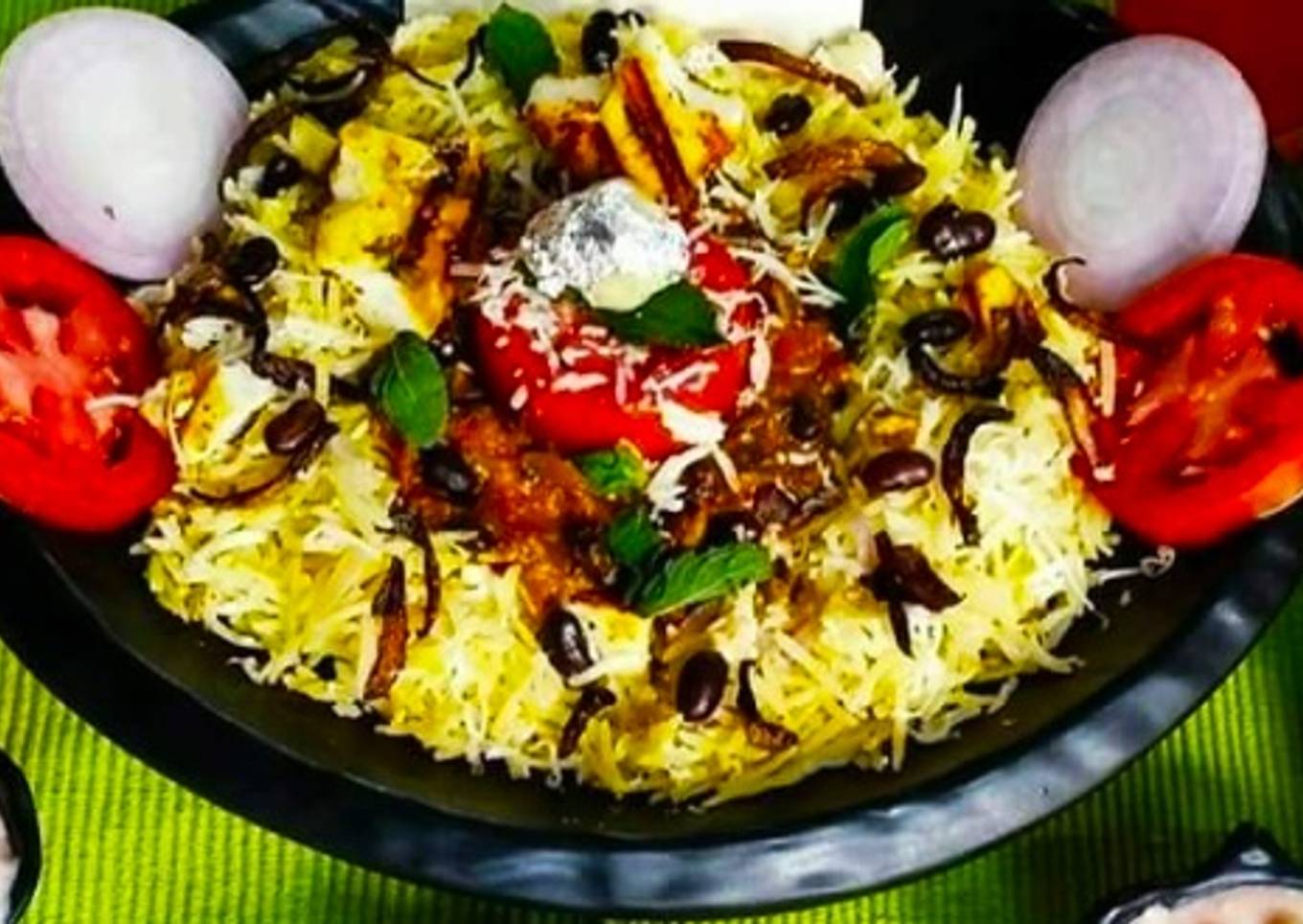 Saffron dum Biryani with Rajma curry