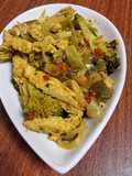 Wok de verduras con pollo al curry (para enfermos renales)