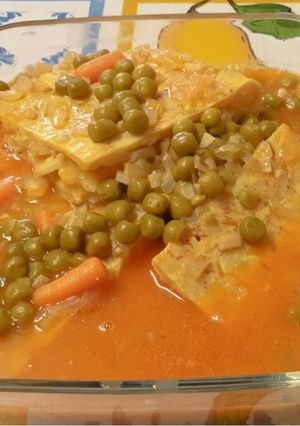 Una foto de Tortilla de patata en salsa
