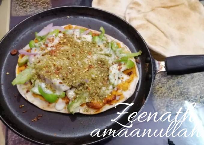 Easiest Way to Prepare Homemade Pita Bread Thyme and Veg Pan Pizza