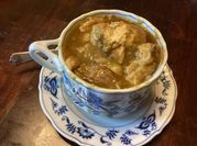 A picture of split pea and bacon soup