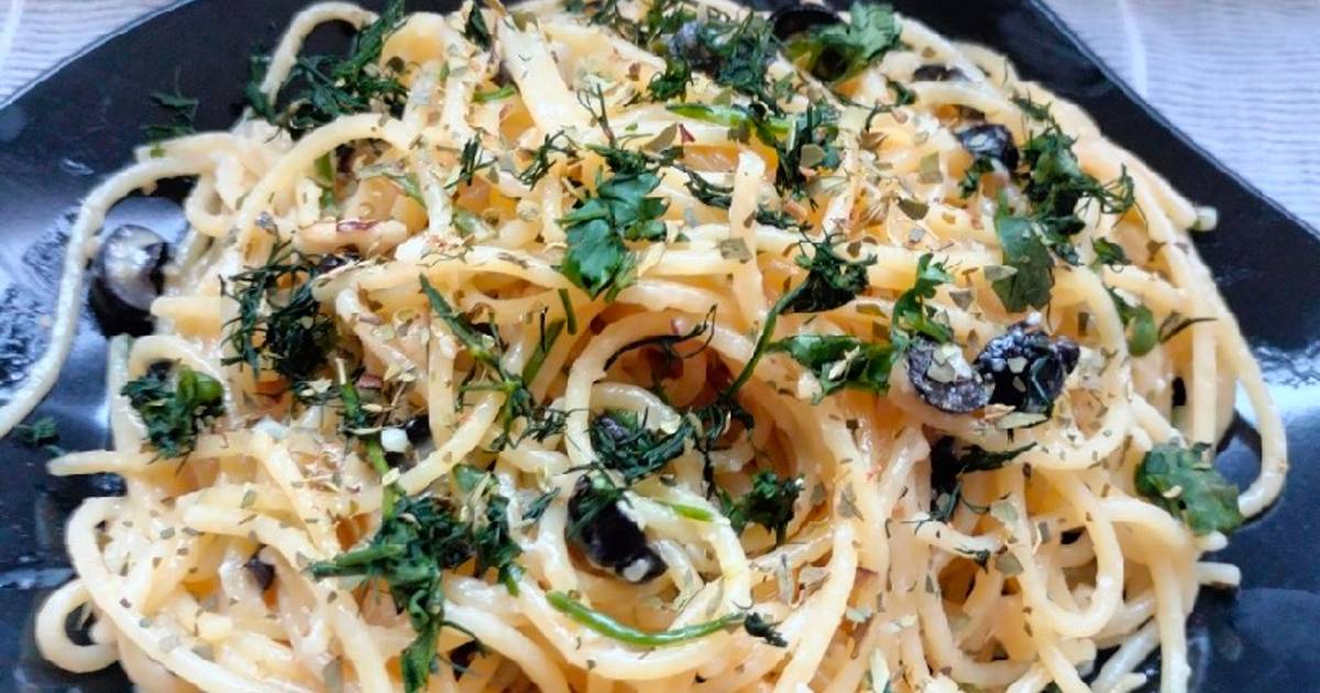 Jain Linguine pasta with herbs Recipe by Mitali Jain Cookpad