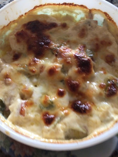 Una foto de Papas (patatas) al horno con queso