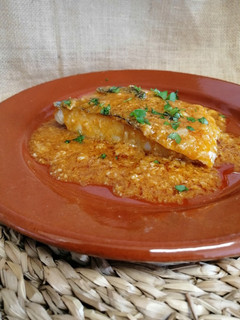 Una foto de Bacalao con ajada al vino