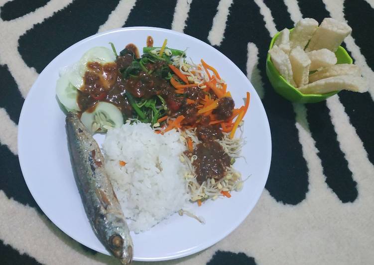 Langkah Mudah Membuat Nasi Pecel (Bibimbap nya Indonesia) 🤭 Enak