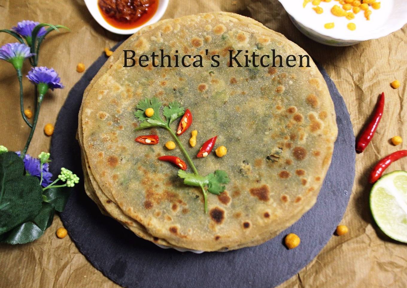 Hara Bhara Bharwan Paratha (Stuffed greens Flat Bread)