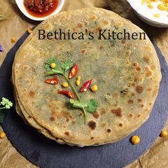 A picture of Hara Bhara Bharwan Paratha (Stuffed greens Flat Bread).