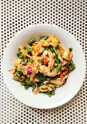 Foto resep Tumis sayur warna (jamur tiram, kacang panjang, tahu kotak) 🍁🌱