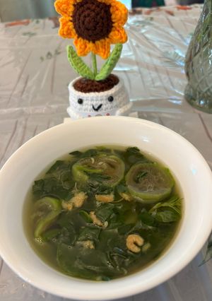 Hình của món Canh mướp mồng tơi.