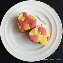 A picture of Heart polkadot cookies.