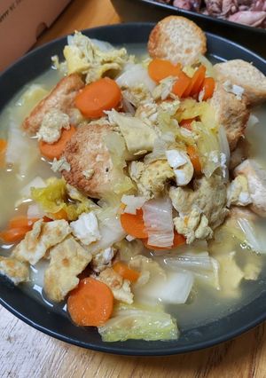 Foto resep Fried Egg, Tofu, Gabbage