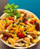October salad 🥗 σαλάτα με λωτό, χουρμά, μελεκούνι, μανταρίνι, ρόκα, μαρούλι,αχλάδι,βανίλια,ξινόμηλο