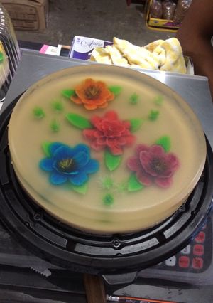 Una foto de Gelatina artística de flores