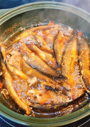 Hình của món Cá chạch kho khô.
