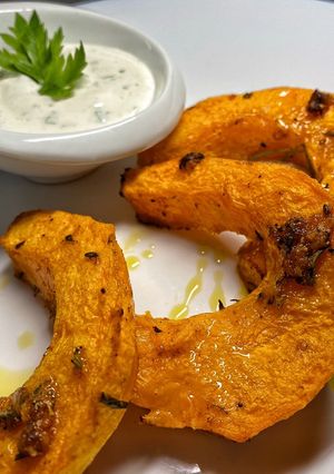Kürbisspalten aus dem Backofen Rezepthauptbild