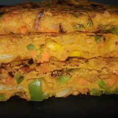 Besan veggie toast A picture of Besan veggie toast.