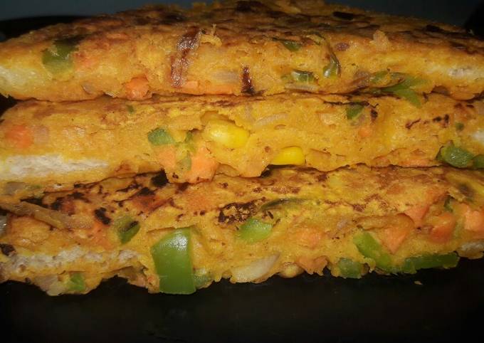 Besan veggie toast