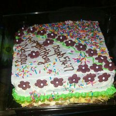 A picture of Vanilla cake with butter icing.