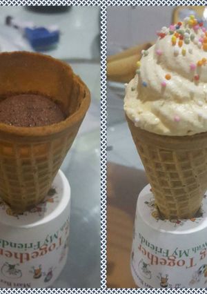 Foto resep Choco cone cake with meringue topping